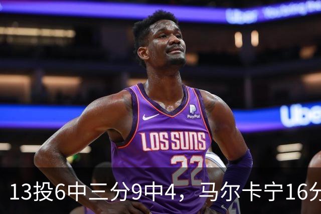 13投6中三分9中4，马尔卡宁16分6板仍难救主